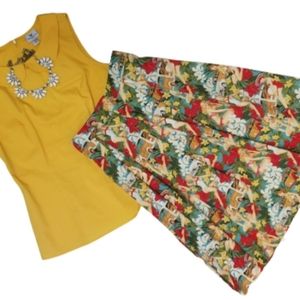 Miss Happ Rockabilly Pin Up Swing Full Skirt Size Small Hawaian Tropical